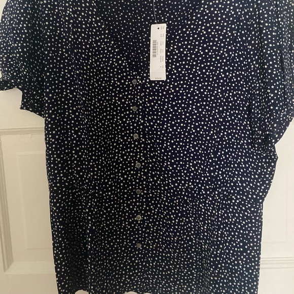 Jcrew peplum navy top, size 8 - Picture 2 of 4